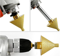 Outil de chanfreinage diamant brasé sous vide M10/14 forets haute Performance pour le meulage de parapluie conique pour la pierre de Quartz de carrelage