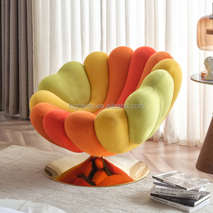 Sedia Girevole Colorata da Relax per <span class=keywords><strong>Soggiorno</strong></span>, Arredamento per Casa, Camera da Letto e Balcone, Poltrona Singola Pigra in Tessuto - Product Image 3