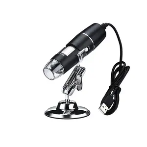 Microscópio digital eletrônico 1600x hd, 8 lâmpadas led, microscópio usb portátil, para beleza industrial 3 em 1