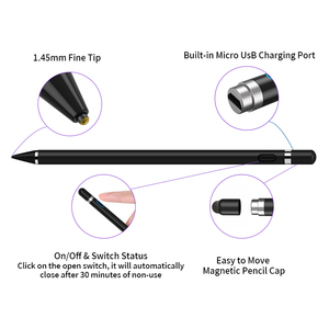 Lápiz Óptico Universal Recargable de Punta Fina de 1.<span class=keywords><strong>5</strong></span> mm, Compatible con <span class=keywords><strong>Xiaomi</strong></span> <span class=keywords><strong>Pad</strong></span> <span class=keywords><strong>5</strong></span> Pro 12.4, Lápiz de Dibujo para Pantalla - Product Image 3