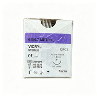 Fil de Vicryl stérile absorbable tressé, stérilisé à l'oxyde d'éthylène, garantie trois ans, violet non teint, qualité médicale, pour usage clinique