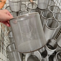 Cylindre de seau de maille de filtre de séparation solide-liquide SS 304 316 cylindre de baril de filtre de grillage tissé d'acier inoxydable