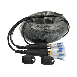 10 metros negro al aire libre 4 Core <span class=keywords><strong>LC</strong></span> a <span class=keywords><strong>LC</strong></span> Cables de fibra óptica táctica chaqueta de TPU blindada - Product Image 5