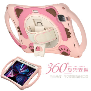 Funda de silicona a prueba de golpes con diseño de dibujos animados para niños, para Apple iPad Pro 11 2018/2020/<span class=keywords><strong>2021</strong></span>/iPad Air 4/Air 5, con correa de mano y soporte. - Product Image 5
