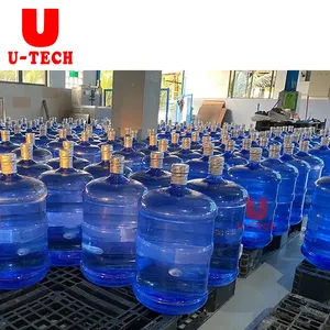 U Tech complete fully automatic plastic pet 5 gallon barrel bottle mineral water filling capping machine
