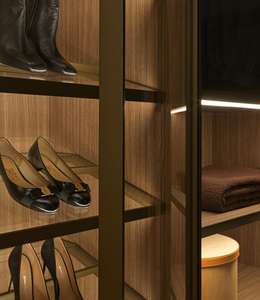 ตู้เสื้อผ้าเปิดรูปตัว L สำหรับใส่เสื้อผ้าหรูหราทันสมัยตู้เสื้อผ้าไม้เนื้อแข็งเฟอร์นิเจอร์ห้องนอน - Product Image 4