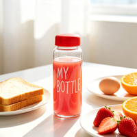 Bouteille d'eau portable en verre transparent, avec couvercle à vis de qualité alimentaire, réutilisable pour jus et boissons, personnalisable avec logo, vente en gros - Offre Spéciale