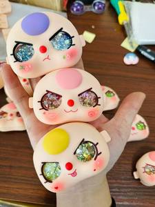 Accessoires pour bébé : visage avec larmes, coquille faciale avec sable mouvant, cheveux bleus, cheveux noirs, cheveux jaunes, cheveux violets, cheveux roses. - Product Image 5