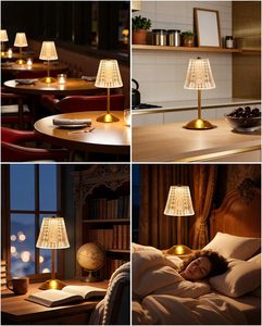 Lámpara de Mesa LED Creativa, Lámparas de Escritorio Inalámbricas Recargables, Lámpara de Mesa de Comedor Romántica Moderna de Lujo para Restaurante - Product Image 2