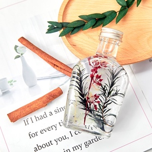 Bottiglie di Vetro con Fiori Secchi Naturali Galleggianti in Olio, Decorazione Originale per Natale e San Valentino - Product Image 3