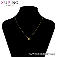 00788 Bijoux Xuping Ensemble de couronne exquis et raffiné avec diamants Série de style pastoral pour femmes Collier Hamsa en or 14 carats