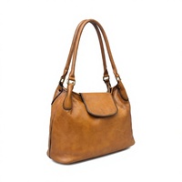 Sac à bandoulière Hobo vintage en cuir véritable imperméable, grand format, style lune souple, avec surpiqûres contrastées et détails en laiton, pour l'été et l'automne