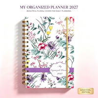 Carnet de notes à spirale à couverture rigide avec reliure thermique et impression personnalisée en feuille d'or rose