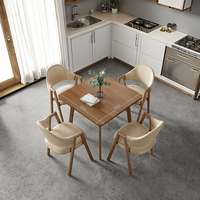 Ensemble table et chaises de salle à manger moderne minimaliste en bois massif 4 places pour la maison Petits appartements Design carré