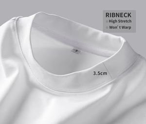 Camiseta de Algodón Grueso con Cuello Redondo y Estampado en Relieve para Hombre, Estilo Casual y Holgado, Transpirable y Ecológica - Product Image 3