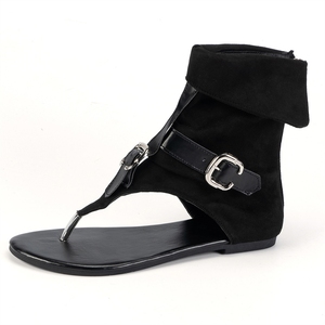 Sandalias Gladiador de Plataforma Negras para Mujer, Botines con Tiras de Hebilla, de Mezclilla Transpirable y Suave para el Verano - Product Image 5