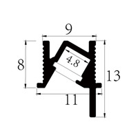 Profilé en aluminium de haute qualité pour bande LED, en alliage 6063 6061, à bords carrés, pour éclairage encastré, vente en gros