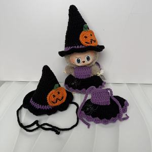 Labubu <b>Doll</b> Clothes And Hats Knitted Halloween Costume Set For Kids Unisex Plush Toy <b>Accessories</b> - Product Image 1