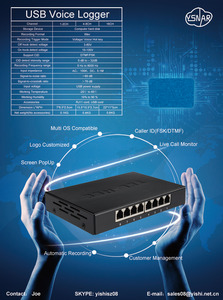 8 porte USB registratore vocale digitale con numero di telefono, 8CH telefono fisso monitoraggio e registrazione per Call Center - Product Image 3