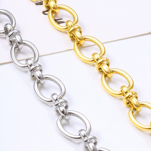 Cadena de Eslabones de Acero Inoxidable Hecha a Mano, Chapada en Oro de 18K |   Suministros para la Fabricación de Joyería y Collares a Precios Competitivos - Product Image 1