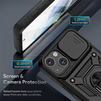 Coque antichoc 2-en-1 avec anneau magnétique et support pour iPhone 17 Pro Max 16E 15 14 13 12 11 XR XS Max 13 Mini 7 8 Plus