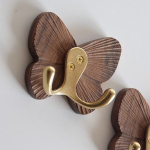 Wooden Butterfly Shape Wall <b>Hook</b> Walnut Solid <b>Wood</b> Self Adhesive <b>Coat</b> <b>Hook</b> For Home Bedroom - Product Image 4