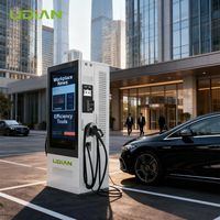 Écran publicitaire de 55 pouces, borne de recharge rapide DC 60 kW-180 kW, station de recharge pour véhicules électriques, montage au sol