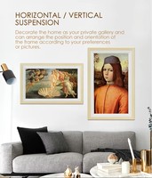 Écran d'affichage numérique sur toile OEM ODM 32-65 pouces avec cadre en bois et écran mat pour la décoration murale de la maison, de l'hôtel et de la galerie