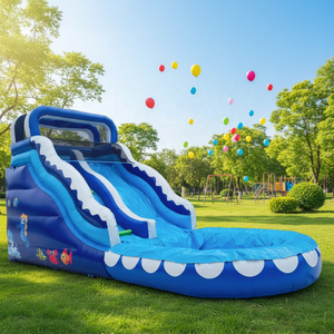 Château <span class=keywords><strong>gonflable</strong></span> d'extérieur avec toboggan et piscine combinés, maison de rebond pour enfants, matériau PVC, capacité de 20 personnes pour les parcs d'attractions - Product Image 2