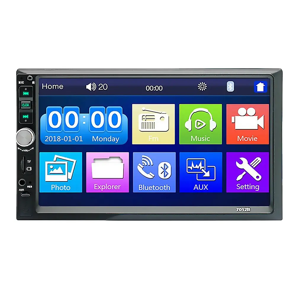 Çift yuvalı araba müzik seti 7 inç dokunmatik ekran video radyo mp5 bluetooth FM Stereo ayna bağlantı EQ AUX/USB/TF araba multimedya oynatıcı