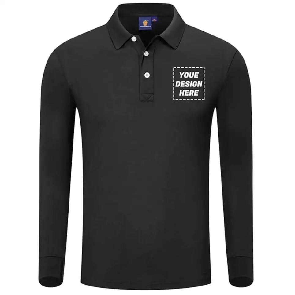 Unisex work clothing Custom Polo Shirt Personalized Design Your Own with Text for Women Front and Back Long Sleeve Polo Shirts