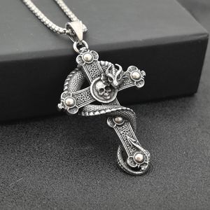 Pendentif en acier inoxydable en forme <span class=keywords><strong>de</strong></span> <span class=keywords><strong>serpent</strong></span> enroulé, <span class=keywords><strong>squelette</strong></span> <span class=keywords><strong>de</strong></span> dragon imposant, sonore et tendance, directement <span class=keywords><strong>de</strong></span> l'usine - Product Image 1