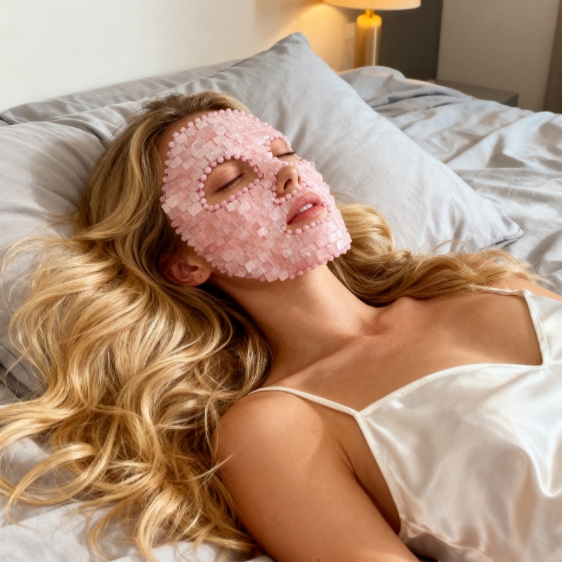 Mushang Hot Selling Jade Eye Mask Rose Quartz Eye Mask Crystal Stone Ice Facial Mask Massager Face Healing Beauty Product