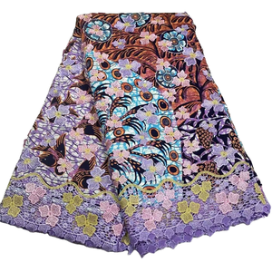Nouvel Arrivage du Fabricant : Tissu <span class=keywords><strong>Africain</strong></span> Ankara Peigné à Paillettes 3D, Motif Batik, Poids Moyen, 5 Yards - Product Image 1