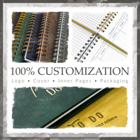 Planificador Semanal con Logotipo Personalizado, Sin Fecha, Espiral, Cuero PU, Organizador de Escritorio, Calendario de Oficina, Venta al por Mayor, Cuaderno de Regalo
