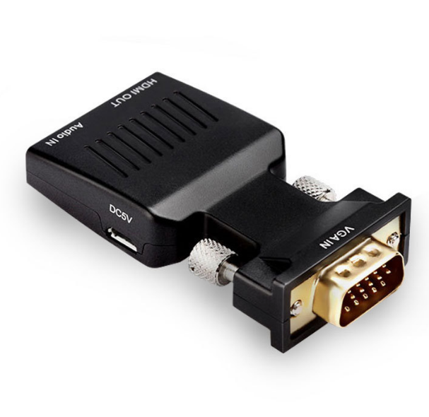 OEM VGA to H DMI Adapter Converter with 3.5mm Audio & Power Ports 1080P 60Hz Compact Plug Design for PC to TV Monitor Connection