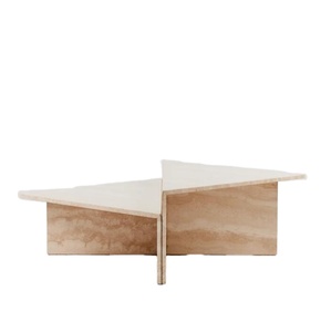 LANDIVIEW Classic Stone Living Furniture Wholesale Price <strong>Triangular</strong> Beige Travertine Coffee <strong>Tables</strong> - Product Image 1