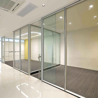 Cloison de bureau en verre trempé avec cadre en aluminium pour la division d'espace des salles de réunion commerciales