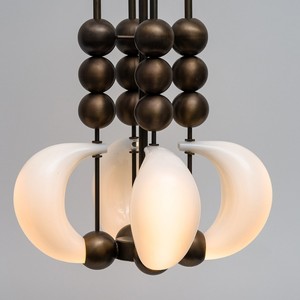 Lustre Appareil d'éclairage suspendu ovale LED E27 pour chambre d'hôtel et salon - Product Image 4