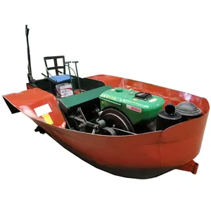 36hp paddy field mud swamp rotary tiller boat cultivator