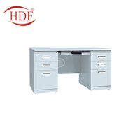 Meuble de bureau design moderne, bureau d'ordinateur simple/double, bureau de bureau en acier et en bois
