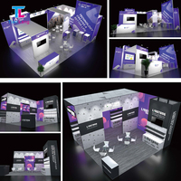 Sistem Display Kain Portabel Dua Sisi 496MM Perakitan Cepat Rangka Aluminium Modular Lubang Besar Kompatibel Pameran