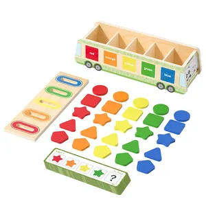 Qingtang Ambachten Houten Vorm Sorteerder Kleur Bijpassende Sorteerdoos Speelgoed Montessori Muntdoos Voor Kinderen