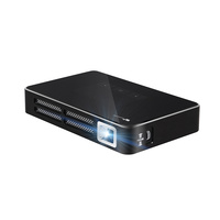 Mini projecteur noir, mini projecteur numérique LED DLP, Android 7.1, prise en charge 1080p, haut-parleurs intégrés, Wi-Fi double bande pour home cinéma