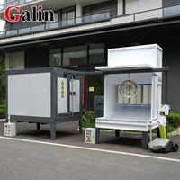 Système de revêtement électrostatique manuel Galin 4 Hub pour jantes en alliage avec four de cuisson et cabine à cartouches pour atelier de réparation de roues de voiture