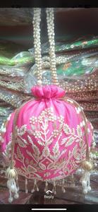 Monedero con cuentas elegante de alta calidad de diseño único para mujer, bolso de boda tradicional indio Potli hecho a mano para fiesta - Product Image 5