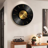 Décoration de la maison horloge murale LED silencieuse haut de gamme cristal porcelaine imprimé disque décoration peinture pour salon Design