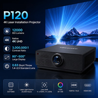 Proyector Láser DLP P120 de 12000 Lúmenes 4K con Lente de Tiro Corto, Desplazamiento de Lente y Fusión de Bordes, Proyector Comercial para Simulador de Golf y Museo