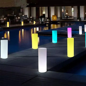Éclairage rvb <span class=keywords><strong>colonne</strong></span> 3D jardin hôtel Bar mariage décoratif en plastique sans fil pilier d'éclairage extérieur rond Led colonnes lumineuses - Product Image 1