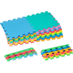 Supplier Kids Foam Puzzle Floor Play Mat with Solid Colors, 36 Tiles or 16 Tiles with Borders